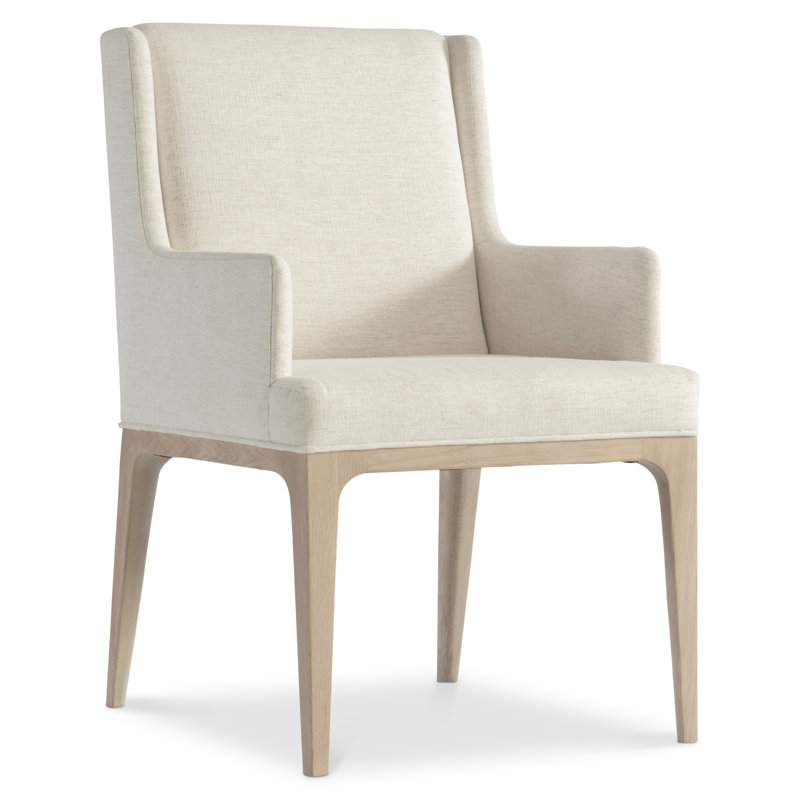 Modulum 23'' White Upholstered Wood Arm Dining Chair