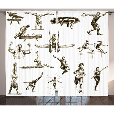 Olympics Semi-Sheer Rod Pocket Curtain Panels