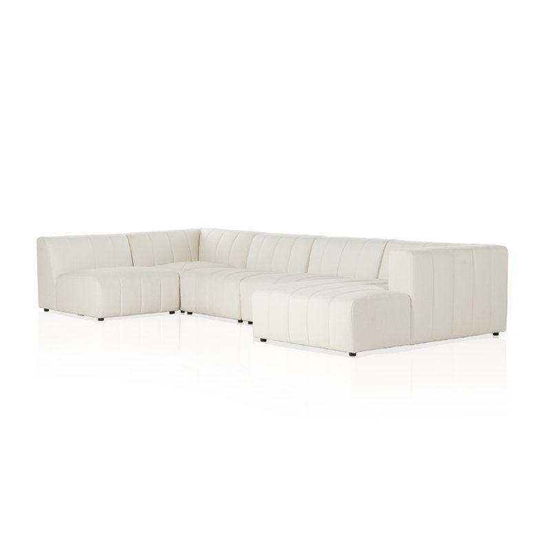 Langham 157" Wide Symmetrical Modular Sectional, Right Hand Facing, Fayette Cloud Polyester