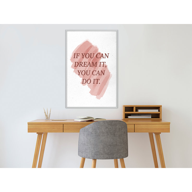 Dreams Lead to Success - Picture Frame Typography, 60cm H x 40cm W x 2cm D, Gold Framed