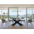 Extendable Glass Top Metal Base Dining Table