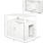 White Cat Litter Box Side Cabinet With Adjustable Partition And Large Tabletop Furniture Removable Easy Maintenance,