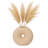 Boho Stoneware and Ceramic Decorative Vase with Sculptural Ribbed Design and Textured Wood Detailing-2053884437