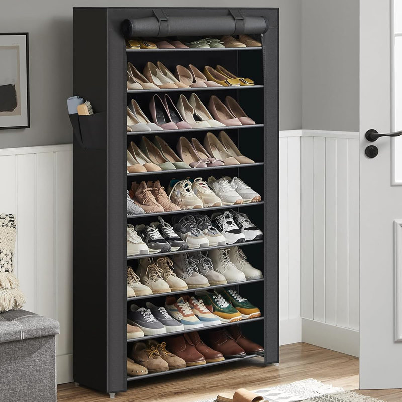 Shoe Rack, 63" H x 34.6" W x 11" D, Black