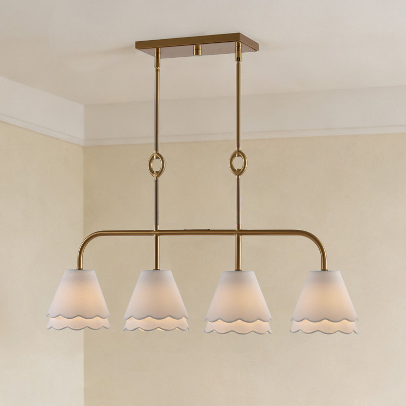 Lustre linéaire à 4 lumières avec longueur réglable 