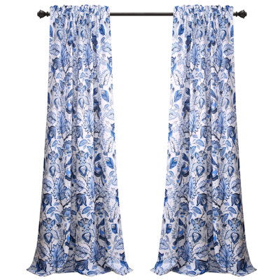 Light Filtering Window Curtain Set, 84" L Panel Pair, Blue, 2 Count