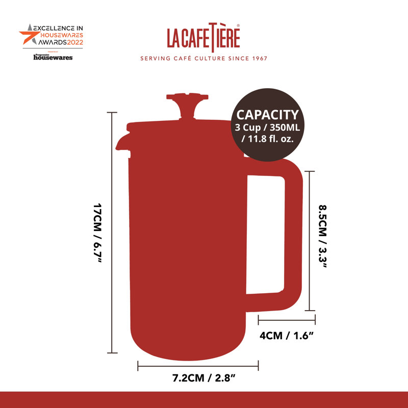 Pisa 0.35L Cafetiere, Silver