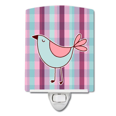 Bird Plaid Ceramic Night Light