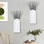 Ensemble de 2 vases muraux en bois - Décoration murale moderne de style campagnard et bohème blanc pour entrée, couloir, salle de bain, salon, salle à manger, espaces étroits