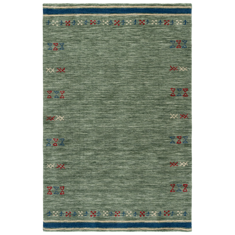 Himalaya Hand Loomed Wool Geometric Indoor Rug, 6'-0" x 9'-0" Rectangle