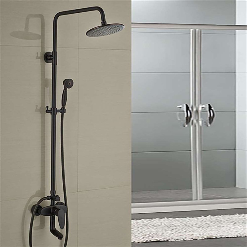 Ensemble de robinet de douche noir mat avec douchette à main FontanaShowers
