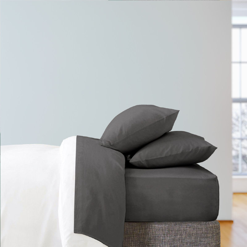 Luxclub 4 PC Gray King Silky Soft Cooling Extra Deep Pocket Performance Sheet Set, King Sheet Set with 4 Pillowcases, Gray
