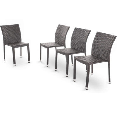 LARACHE ALUM ARMLESS RATTAN CHAIR