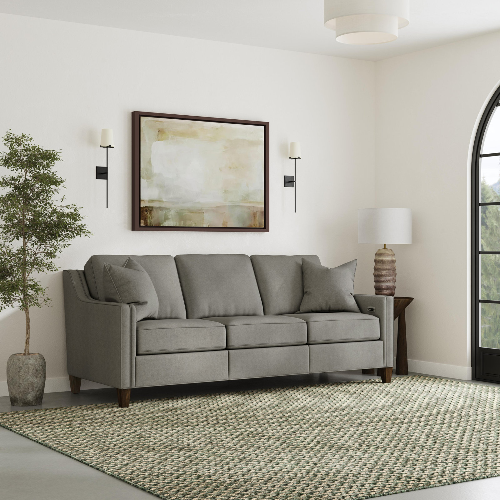 Finnegan Power Inclining Sofa, Gray