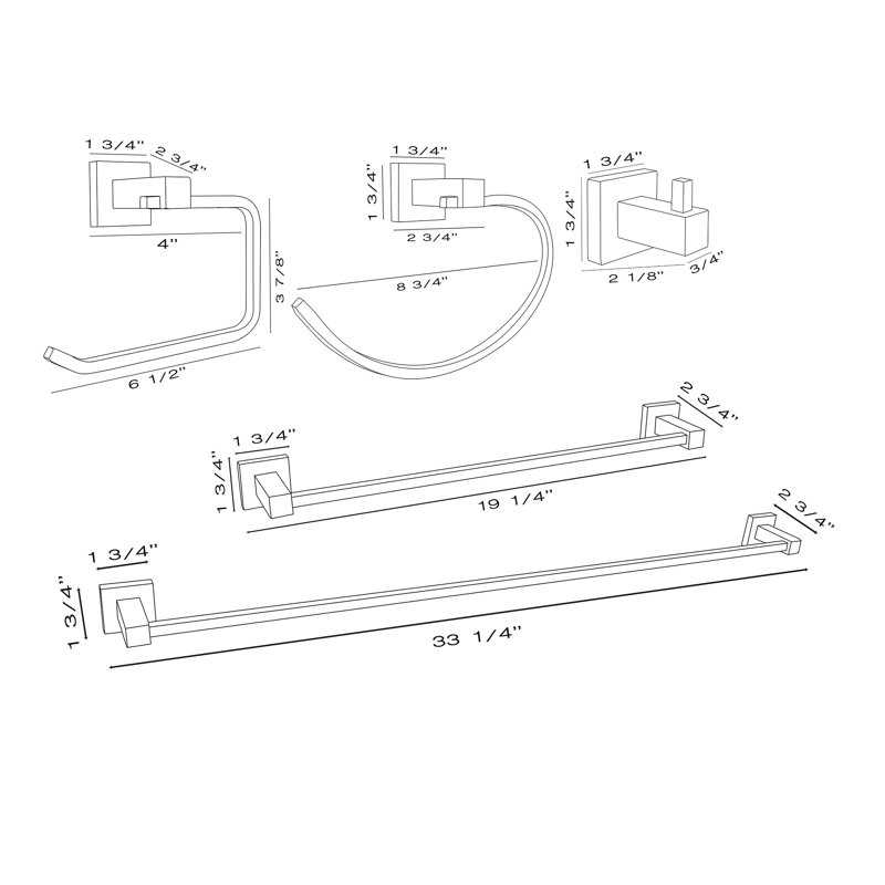 Vienna 5 - Piece Bathroom Hardware Set