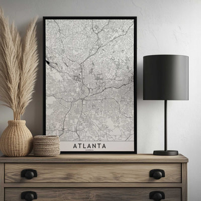 «Atlanta White Map» par Garima Dhawan, reproduction d'art