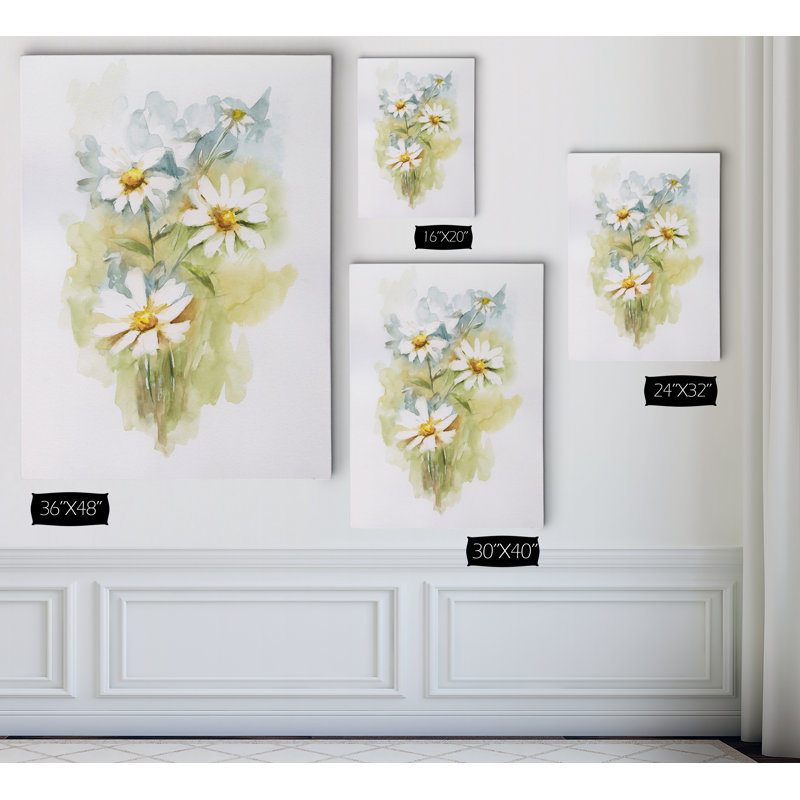 « wild marguerite ii », reproduction d’impression sur toile tendue, H 16 po x l 20 po x P 1,5 po