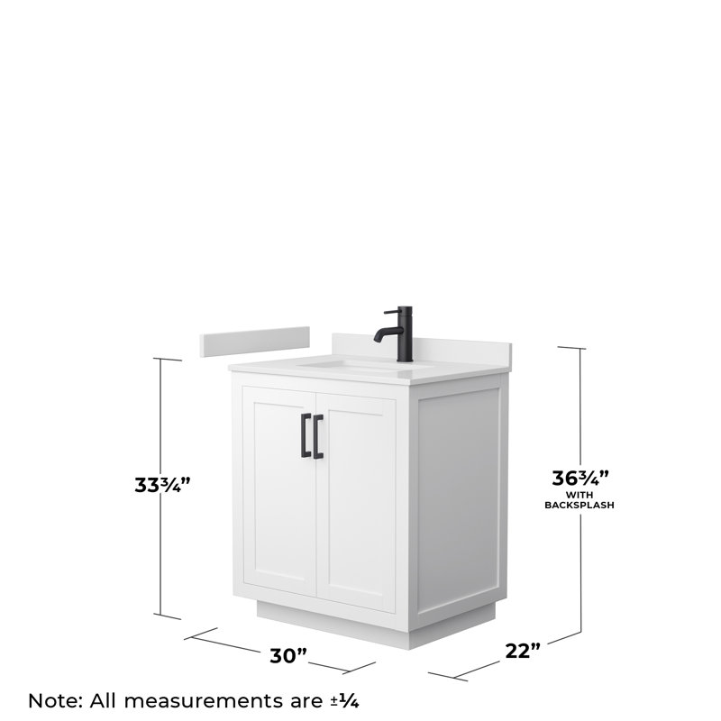 Miranda 30" White Freestanding Bathroom Vanity with Cultured Marble Top