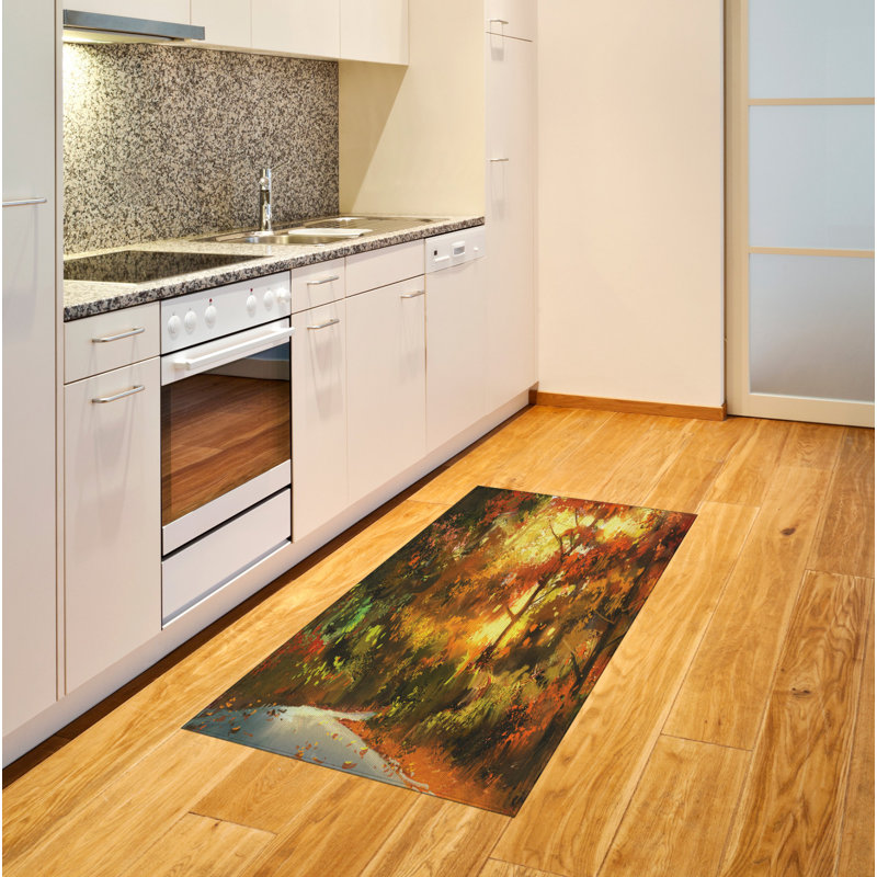Tapis décoratif long en fibres de polyester haute densité Scenery, Rectangle 2 pi 7 po x 5 pi