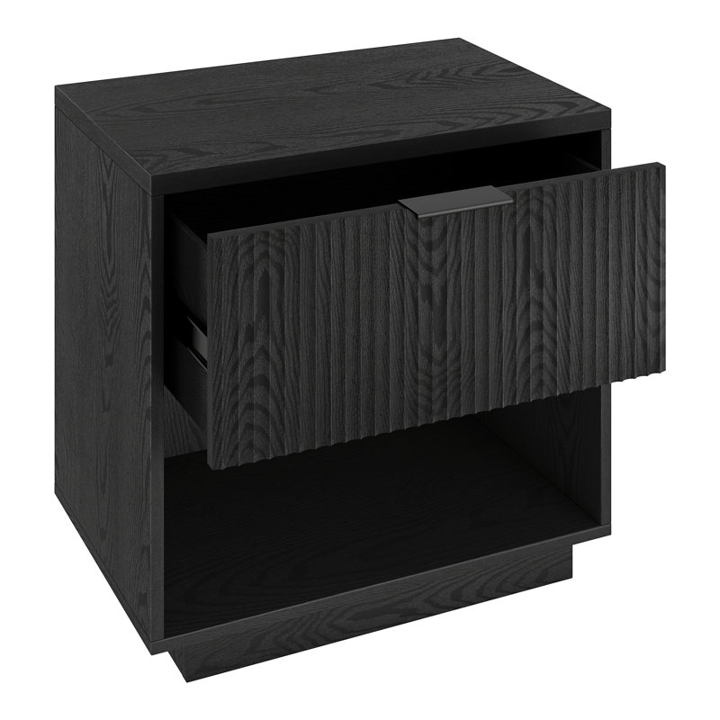 Nolin 24" Wide Rectangular Nightstand, Black