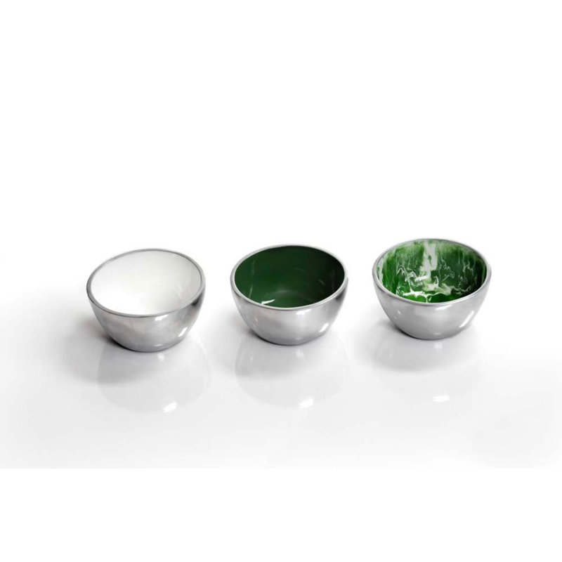 Verdura Snack Bowl, Silver/White
