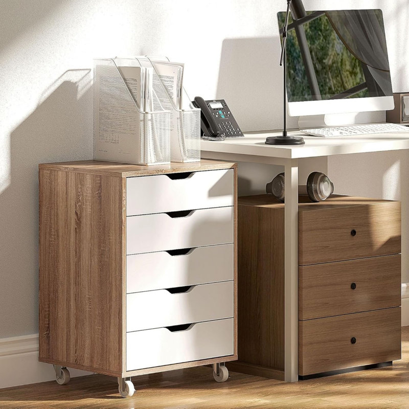 47.5 cm W 5 -Drawer Wheels / Casters included Mobile Filing Cabinet