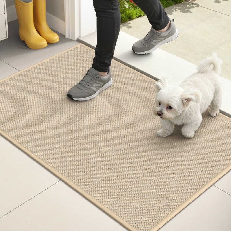 Non Slip Door Mat Indoor Entrance, Rubber Backing, 24" W x 36" L