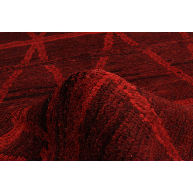 Tapis décoratif en laine noué à la main de conception unique 4 pi 2 po x 5 pi 10 po Benboe