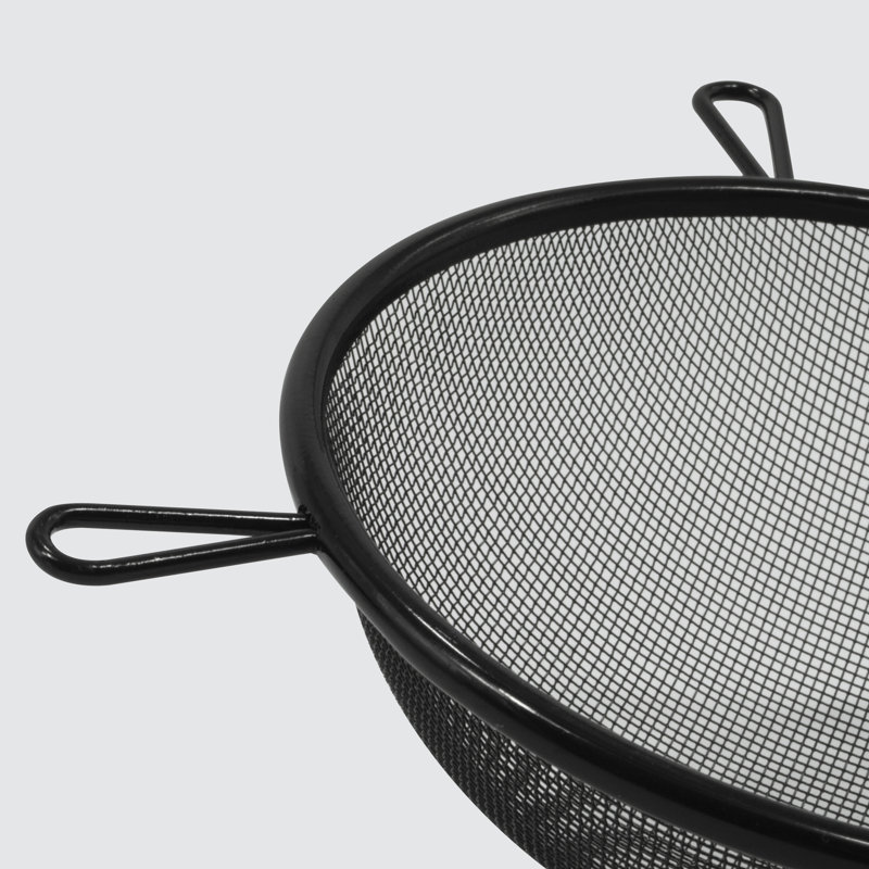 Set of 3 Black Stainless Steel Strainers with Stay Cool Handle