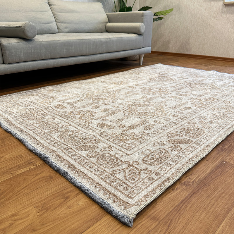 Tapis en coton tissé Alfa, Rectangle 5 pi 1 po x 7 pi 5 po