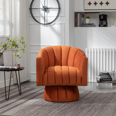 Murrow Upholstered Swivel Barrel Chair