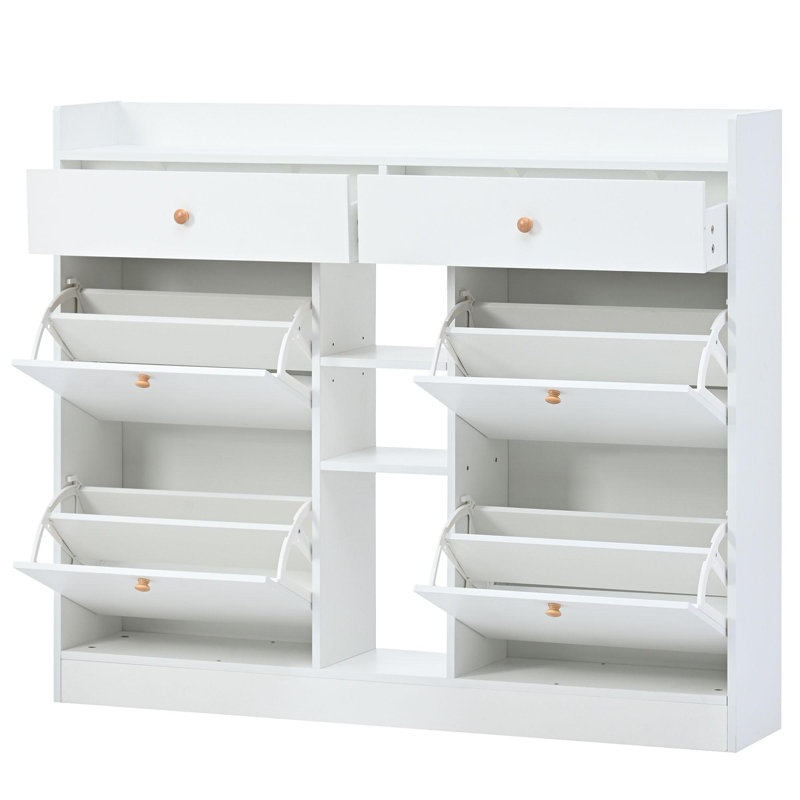 Rangement à chaussures moderne et multifonctionnel, Blanc