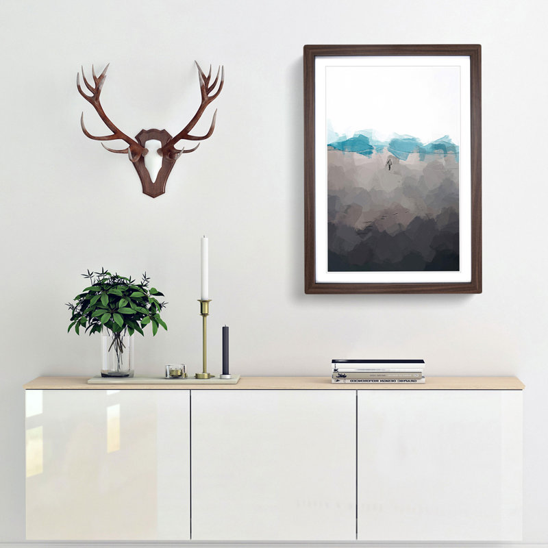 Desert Walker in Abstract - Picture Frame Graphic Art Print, 48cm H x 36cm W x 2cm D, Walnut Framed
