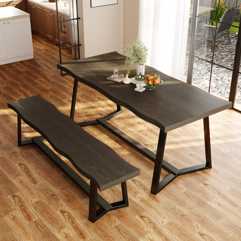 70.8”W Dining Table With 70.9"W Bench