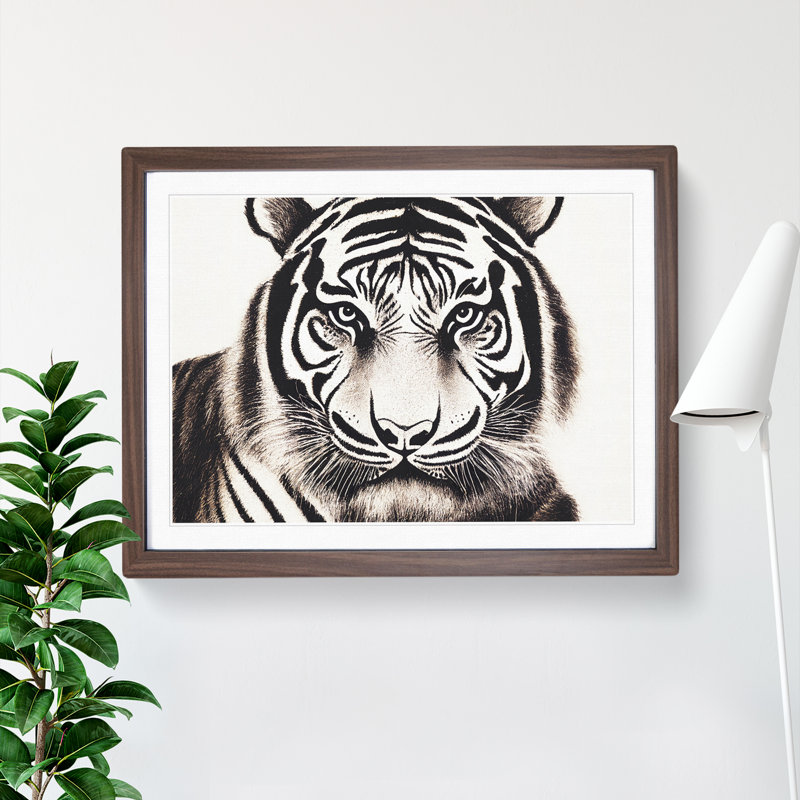 Tiger Art Vol.1 1 Piece Single Picture Frame Wall Art, 46cm H x 64cm W x 2cm D, Walnut Framed