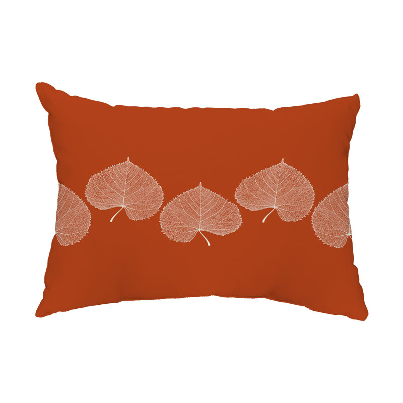 Floral Outdoor Reversible Throw Pillow, Orange