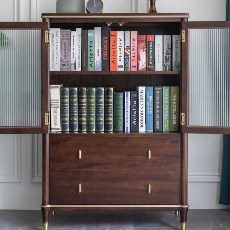 Bibliothèque luxueuse en bois massif de style américain
