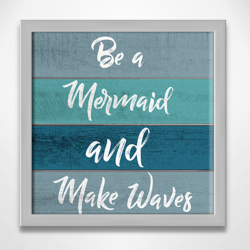 «Be a Mermaid», art, H 13 po x l 13 po x P 1,19 po, Encadré de boîte blanc