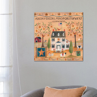 Star Bird Farm Sampler by Cheryl Bartley - Painting on Canvas