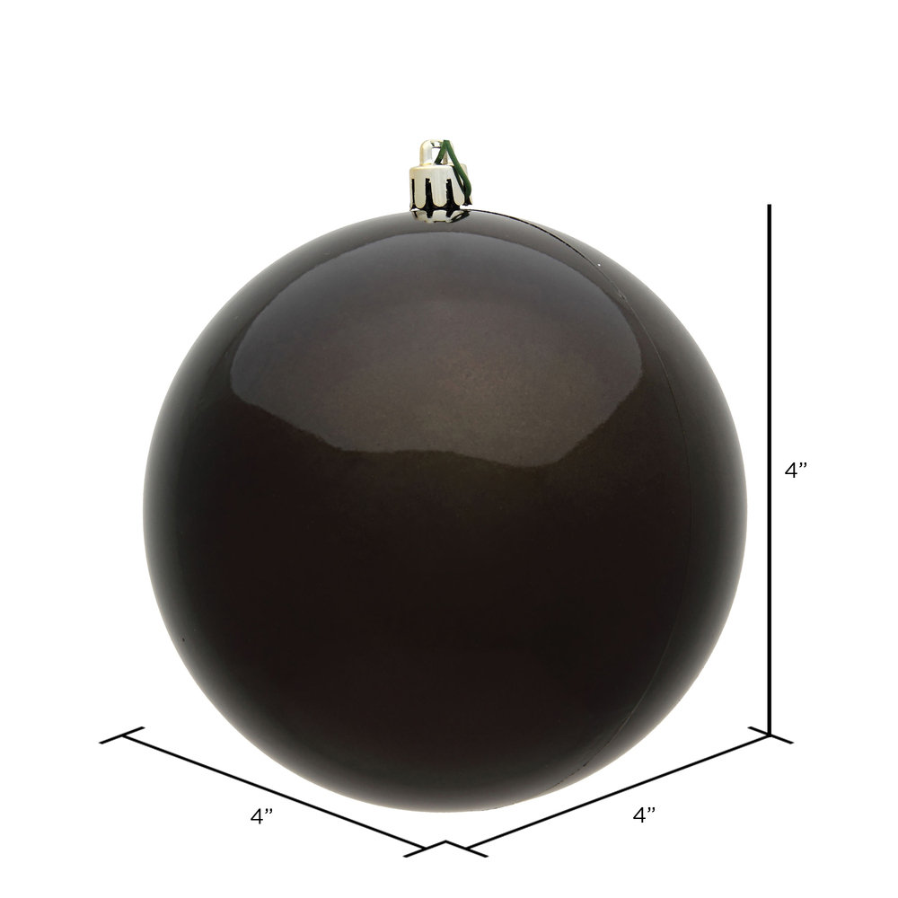 Holiday Décor Ball Ornament, Gunmetal, 4" H x 4" W x 4" D