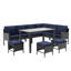 Ensemble de mobilier d'extérieur compact 7 pièces avec coussins imperméables et table en verre trempé-1386365560