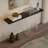 Modern Black Solid Wood Console Table-1050931634