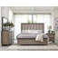 2 Drawers Wooden Nightstand In Platinum Finish
