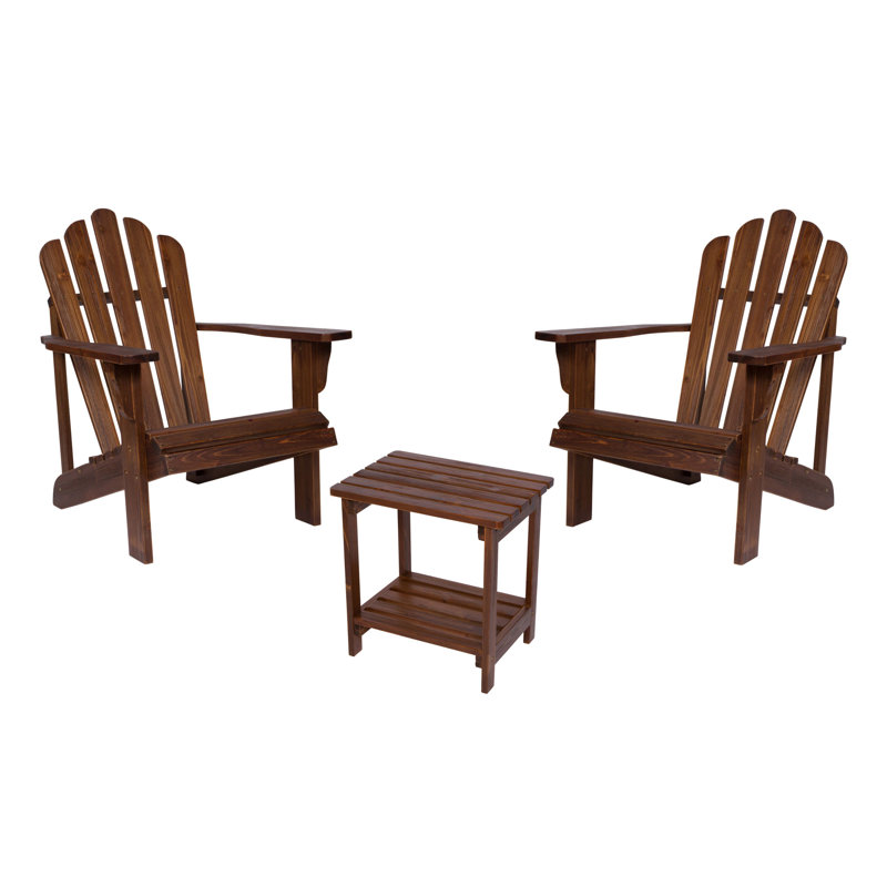 Chaise Adirondack en bois massif Sneller, Brun
