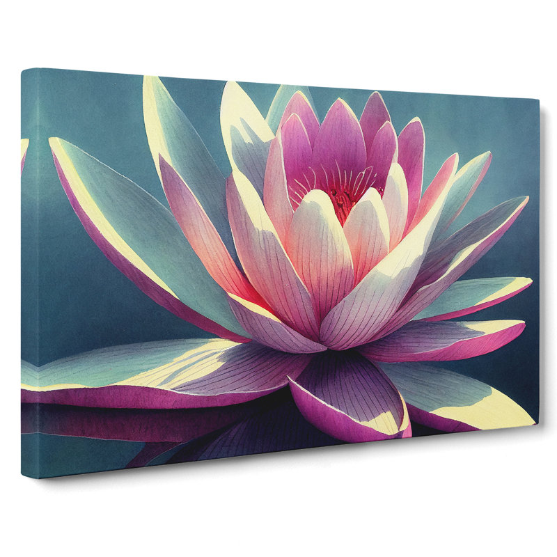 Flashy Water Lily Flower - Wrapped Canvas, 40cm H x 60cm W x 3cm D