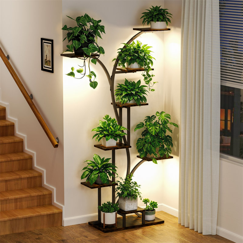 Support pour plantes en forme d'arbre avec étagère de croissance à 8 niveaux, Yes