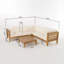 Ensemble modulaire d'extérieur en bois avec coussins