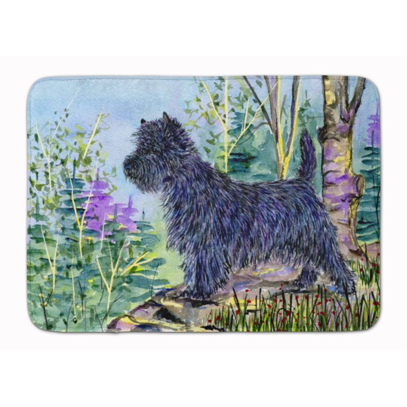 Tapis pour salle de bain en mousse à mémoire terrier cairn