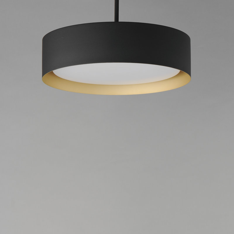 Luminaire suspendu 1 lumière Echo, Noir / doré