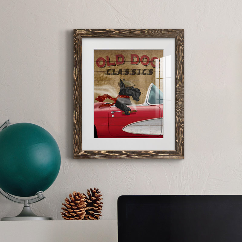" Old Dog Classics ", Walnut Framed, 24" H x 18" W x 1.5" D